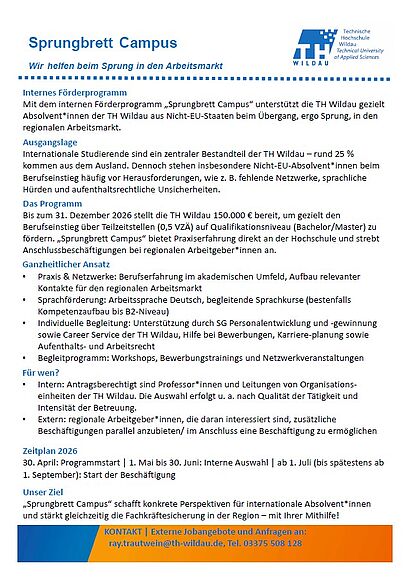 Zusammenfassung des Programms Sprungbrett Campus