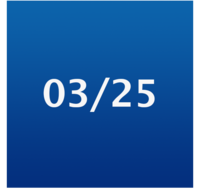 Blaues Icon mit Stern und der Aufschrift 03/25