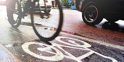 Radfahrer im Straßenverkehr