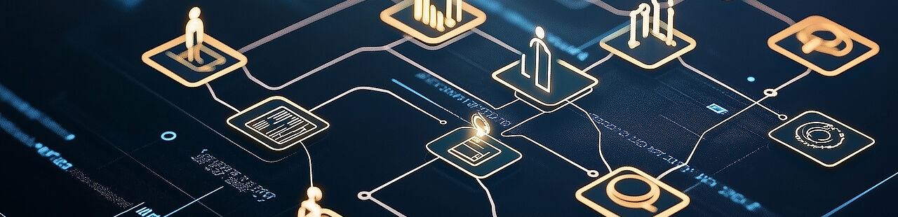 Das virtuelle Organigramm unterstreicht das Rückgrat des Personalmanagements und beschreibt die Hierarchie und den Kommunikationsfluss und bietet einen klaren operativen Überblick