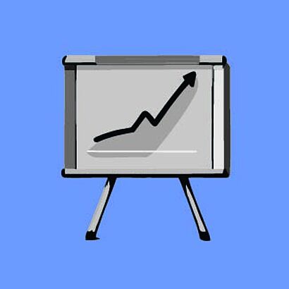 Schwarz-weiße Grafik eines Whiteboards auf grünem Hintergrund.