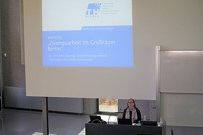 Eröffnung Erinnerungsort Vortrag Christine Glauning