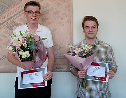Luis Lorenzen (li.) und Christopher Stanior, Studiengang Verkehrssystemtechnik (Bild: Sebastian Stoye)