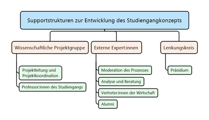 Supportstrukturen zur Entwicklung des Studiengangkonzepts