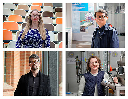 Eine Collage mit vier Porträts von Professorinnen und Professoren der TH Wildau.
