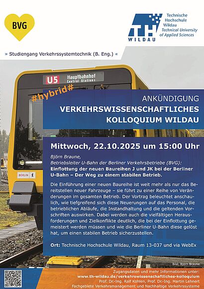 WISe 2025 26 Plakat 2025 10 22 Einladung Verkehrswissenschaftliches Kolloquium
