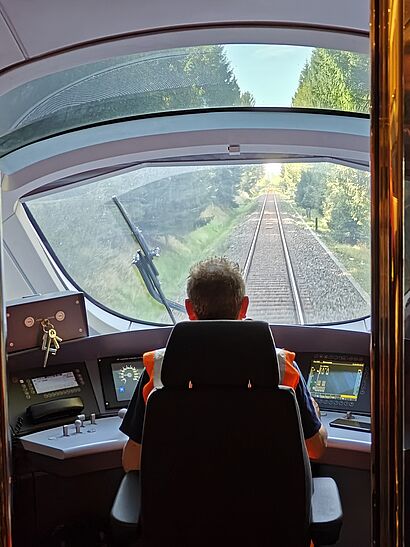 Testfahrt im Zug