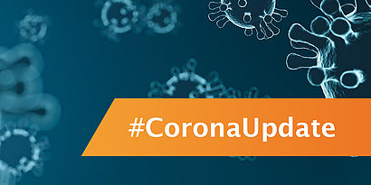 Virusbild mit Bauchbinde Corona-Update