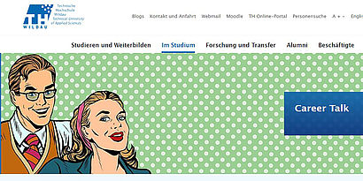 Screenshot Website zum Career Talk