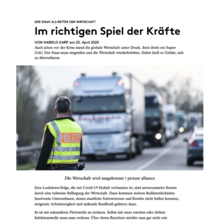 Der Staat als Retter der Wirtschaft - Im richtigen Spiel der Kräfte