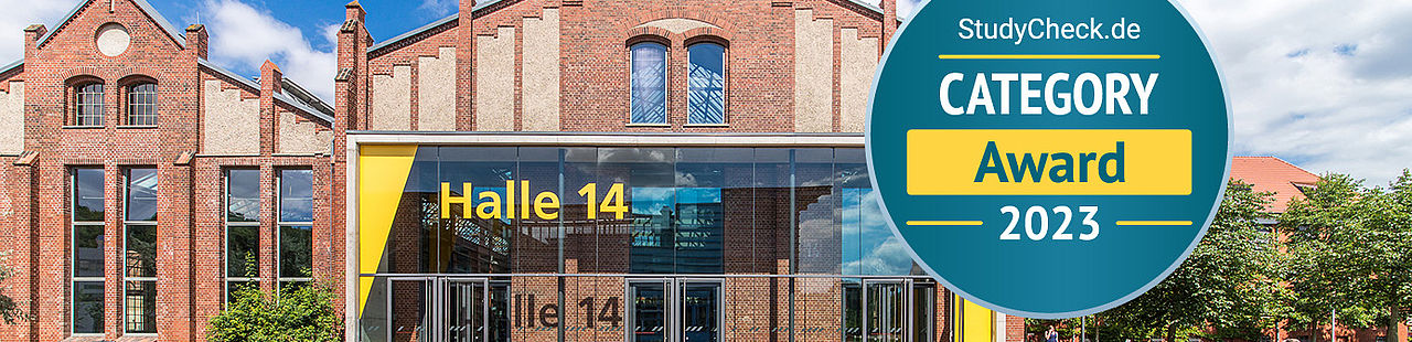 Bild vom Campus der TH Wildau mit Logo des StudyCheck Award 2023